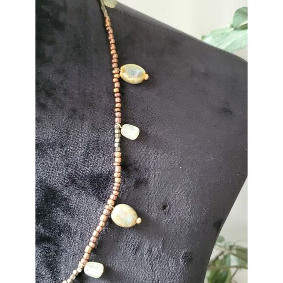 George Women's Multicolor Seed Bead Stylish Pendant Necklace - Picture 3 of 11